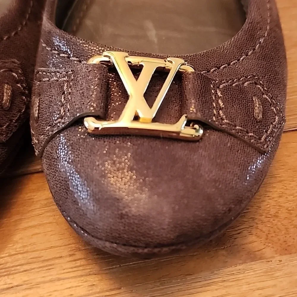 Authentic Louis Vuitton Brown Oxford Ballerina Flats Size 36